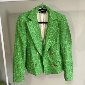 Green Zara Tweed Blazer Worn by Kate Middleton for St Patrick’s Day Size S